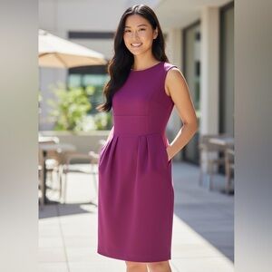 Magaschoni Size 4 Fuchsia Pink Wool Sheath Dress